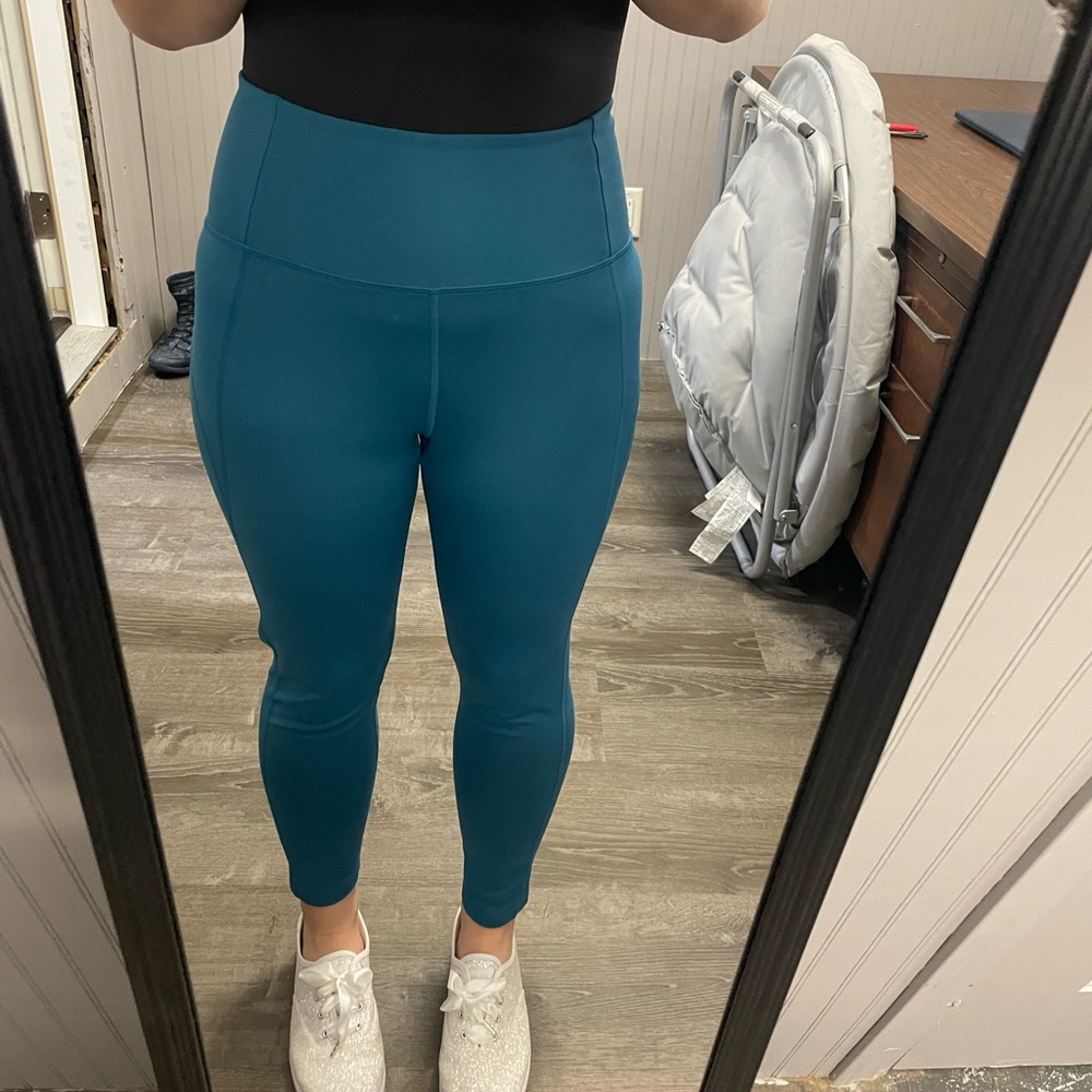 Teal blue girlfriend collective compressive leggings